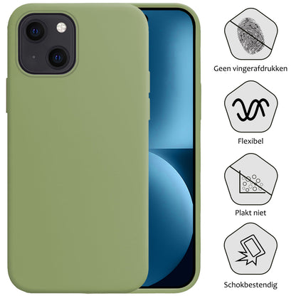Forterra iPhone 15 Hoesje Siliconen Backcover Lichtgewicht - Groen