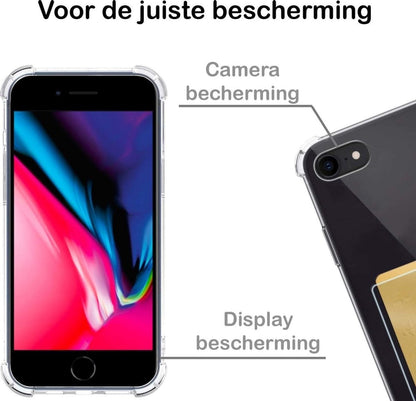 Forterra iPhone SE 2020 Hoesje Kaarthouder Backcover Shockproof - Transparant