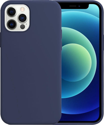 Forterra iPhone 12 Pro Max Hoesje Siliconen Backcover Lichtgewicht - Donkerblauw
