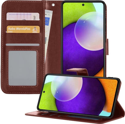 Forterra Samsung A52 5G Hoesje Bookcase Cover met Kaarthouder - Bruin