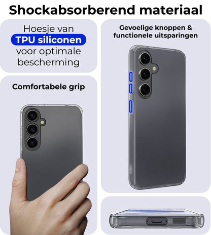 Forterra Samsung A55 Hoesje Siliconen Backcover Lichtgewicht - Transparant