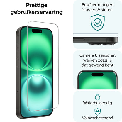 Forterra iPhone 16 Plus Screenprotector Gehard Glas - Volledige dekking