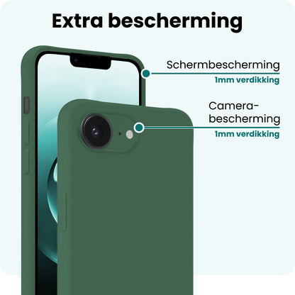 Forterra iPhone 16e Hoesje Siliconen Backcover Lichtgewicht - Donkergroen