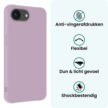 Forterra iPhone 17e Hoesje Siliconen Backcover Lichtgewicht - Lila