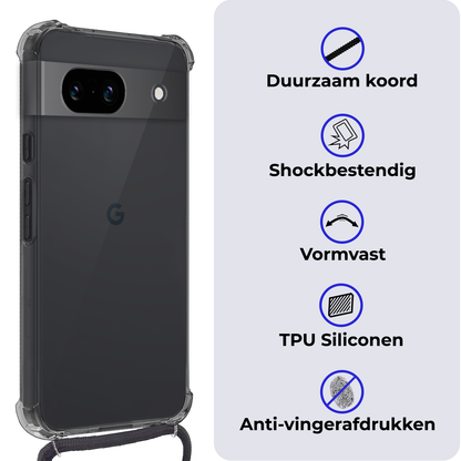 Forterra Google Pixel 8a Hoesje met Koord Backcover Shockproof - Transparant
