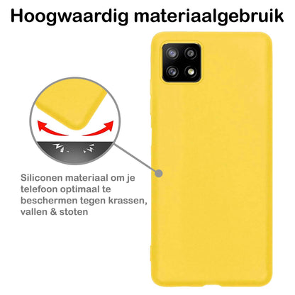 Forterra Samsung A22 4G Hoesje Siliconen Backcover Lichtgewicht - Geel