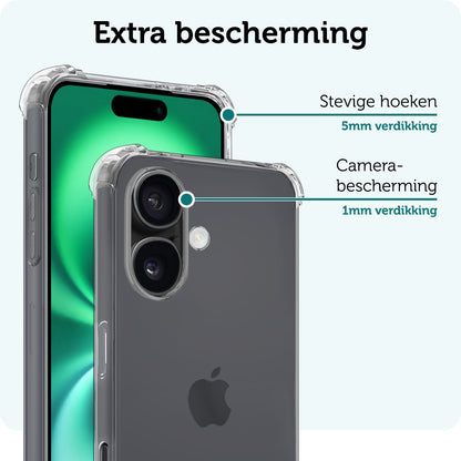 Forterra iPhone 16 Plus Hoesje Shockproof Backcover Siliconen - Transparant