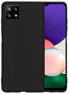 Forterra Samsung A22 4G Hoesje Siliconen Backcover Lichtgewicht - Zwart