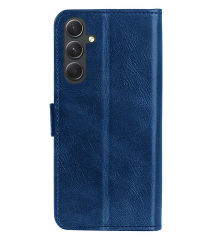 Forterra Samsung A34 Hoesje Bookcase Cover met Kaarthouder - Donkerblauw