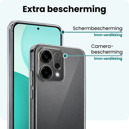 Forterra OPPO Reno 14 Hoesje Siliconen Backcover Lichtgewicht - Transparant