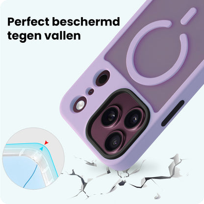 Forterra iPhone 18 Pro Max Hoesje Geschikt voor Magsafe Backcover Shockproof - Lila