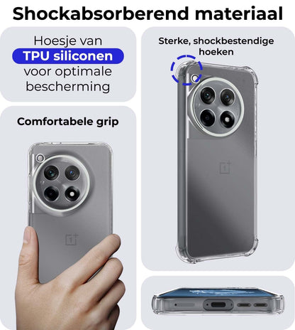 Forterra OnePlus 12R Hoesje Shockproof Backcover Siliconen - Transparant