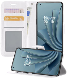 Forterra OnePlus 10 Pro Hoesje Bookcase Cover met Kaarthouder - Wit