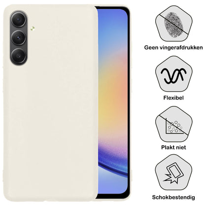 Forterra Samsung A34 Hoesje Siliconen Backcover Lichtgewicht - Wit