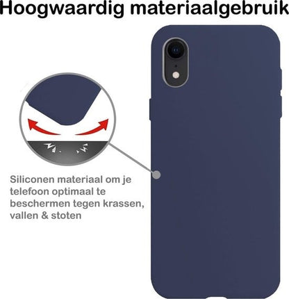 Forterra iPhone XR Hoesje Siliconen Backcover Lichtgewicht - Donkerblauw