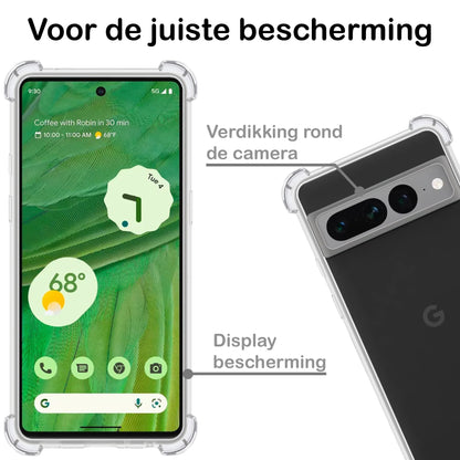 Forterra Google Pixel 7 Pro Hoesje Shockproof Backcover Siliconen - Transparant