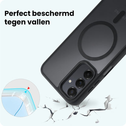 Forterra Samsung A16 Hoesje Geschikt voor Magsafe Backcover Shockproof - Zwart