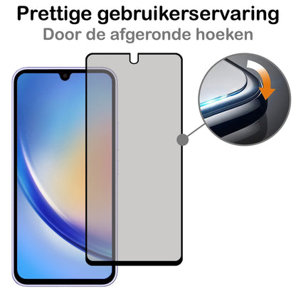 Forterra Samsung A34 Screenprotector Gehard Glas - Privacy