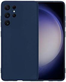 Forterra Samsung S23 Ultra Hoesje Siliconen Backcover Lichtgewicht - Donkerblauw