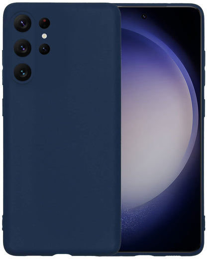 Forterra Samsung S23 Ultra Hoesje Siliconen Backcover Lichtgewicht - Donkerblauw