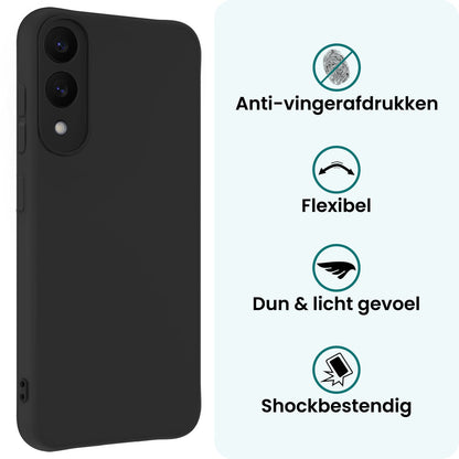 Forterra Samsung S25 Edge Hoesje Siliconen Backcover Lichtgewicht - Zwart
