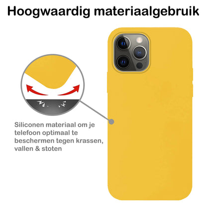 Forterra iPhone 13 Pro Max Hoesje Siliconen Backcover Lichtgewicht - Geel