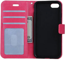 Forterra iPhone 8 Hoesje Bookcase Cover met Kaarthouder - Donkerroze