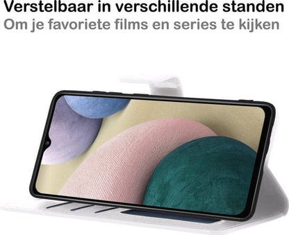 Forterra Samsung A12 Hoesje Bookcase Cover met Kaarthouder - Wit