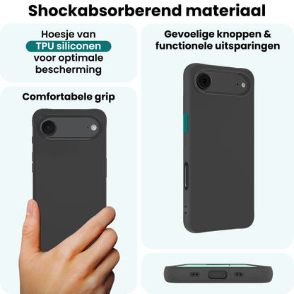Forterra iPhone Air Hoesje Siliconen Backcover Lichtgewicht - Zwart
