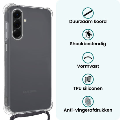Forterra Samsung A26 Hoesje met Koord Backcover Shockproof - Transparant