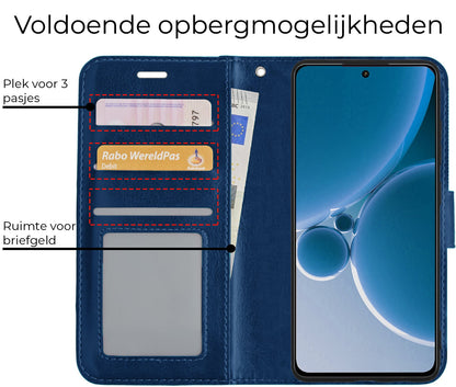 Forterra OnePlus Nord 3 Hoesje Bookcase Cover met Kaarthouder - Donkerblauw