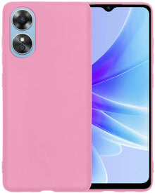 Forterra OPPO A17 Hoesje Siliconen Backcover Lichtgewicht - Lichtroze