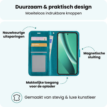 Forterra Google Pixel 10a Hoesje Bookcase Cover met Kaarthouder - Turquoise
