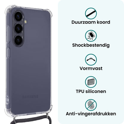 Forterra Samsung A57 Hoesje met Koord Backcover Shockproof - Transparant