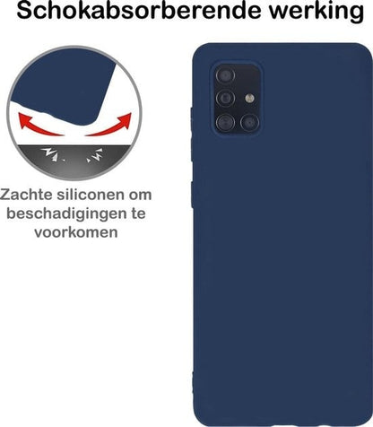 Forterra Samsung A71 Hoesje Siliconen Backcover Lichtgewicht - Donkerblauw