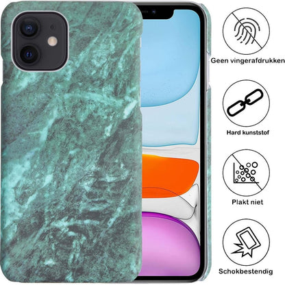 Forterra iPhone 11 Pro Max Hoesje Marmer Hard Case Cover - Groen