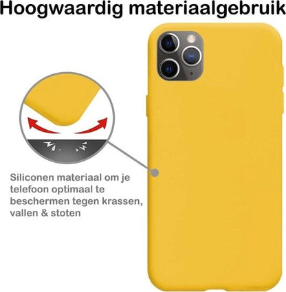 Forterra iPhone 11 Pro Max Hoesje Siliconen Backcover Lichtgewicht - Geel