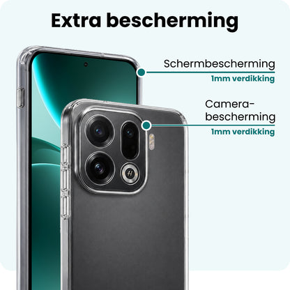 Forterra OPPO Find X9 Pro Hoesje Siliconen Backcover Lichtgewicht - Transparant