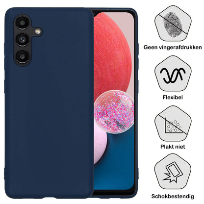 Forterra Samsung A13 5G Hoesje Siliconen Backcover Lichtgewicht - Donkerblauw