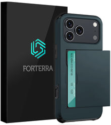 Forterra iPhone 17 Pro Max Hoesje Kaarthouder Hard Case Shockproof - Donkerblauw
