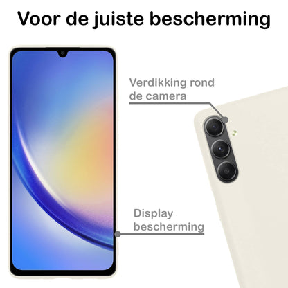 Forterra Samsung A34 Hoesje Siliconen Backcover Lichtgewicht - Wit