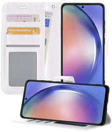 Forterra Samsung A54 Hoesje Bookcase Cover met Kaarthouder - Wit