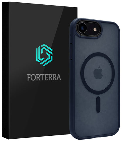 Forterra iPhone 17e Hoesje Geschikt voor Magsafe Backcover Shockproof - Donkerblauw