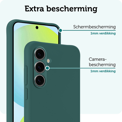 Forterra Samsung S24 FE Hoesje Siliconen Backcover Lichtgewicht - Donkergroen