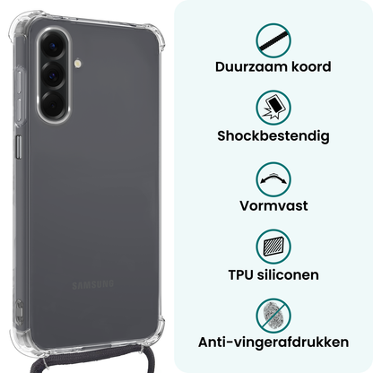 Forterra Samsung A17 Hoesje met Koord Backcover Shockproof - Transparant