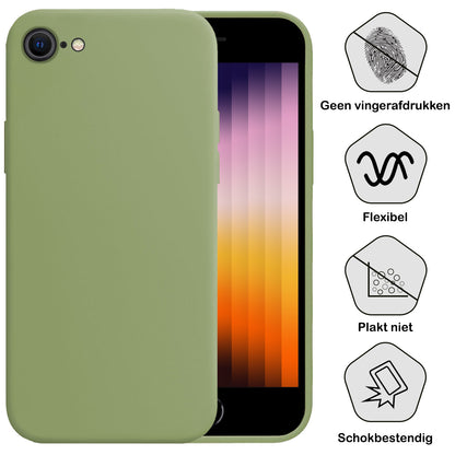 Forterra iPhone SE 2022 Hoesje Siliconen Backcover Lichtgewicht - Groen