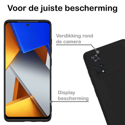 Forterra Poco M4 Pro 4G Hoesje Siliconen Backcover Lichtgewicht - Zwart