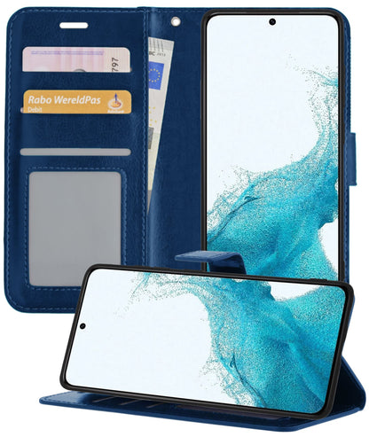 Forterra Samsung S22 Plus Hoesje Bookcase Cover met Kaarthouder - Donkerblauw