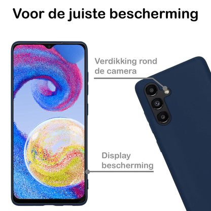 Forterra Samsung A04s Hoesje Siliconen Backcover Lichtgewicht - Donkerblauw