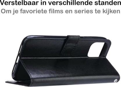 Forterra iPhone 12 Pro Max Hoesje Bookcase Cover met Kaarthouder - Zwart